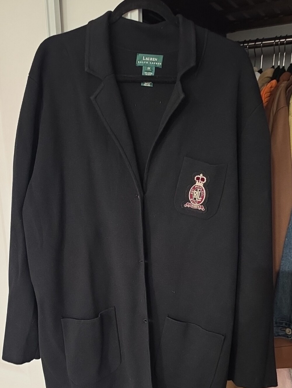 Lauren Ralph Lauren Black Crest Pocket Blazer